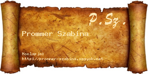 Prommer Szabina névjegykártya